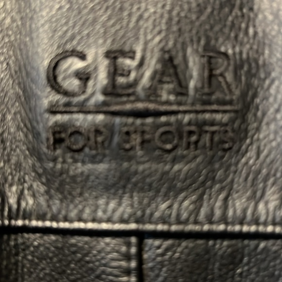 Vintage GEAR Brand Classic Learjet Black Leather Sports Zipper Bomber Jacket! - Picture 7 of 10